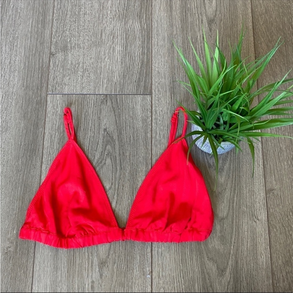 Anthropologie Striped Bralette In Red Size Small